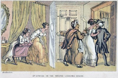 Maison close - i "" Doctor Syntax sine tre turer på jakt etter den pittoreske trøsten og en kone"" av William Combe, syk. av Rowlandson, John Camden Hotten, Picadilly, London av Thomas Rowlandson