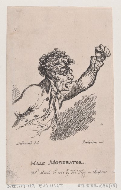 Mannlig moderator, 30. mars 1808., 30. mars 1808. av Thomas Rowlandson