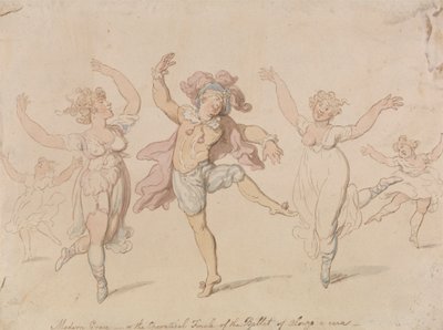 Modern Grace ... Balletten til Alonzo e Cara av Thomas Rowlandson