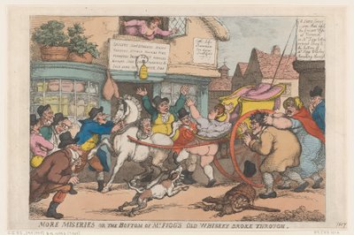 Flere ulykker: Bunnen på Mr. Figgs gamle whiskyflaske brøt gjennom av Thomas Rowlandson