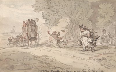 «Mor i raseri» eller «For sent for scenen» av Thomas Rowlandson
