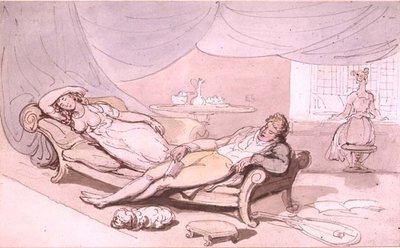 Musikk hjemme (penn og blekk, akvarell) av Thomas Rowlandson