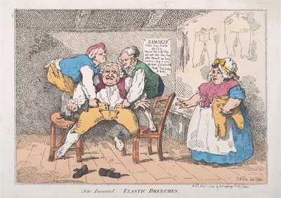 Nye oppfunnet elastiske ridebukser, 1. november 1784., 1. november 1784. av Thomas Rowlandson