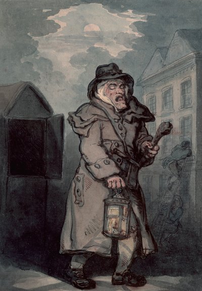 Nattevakt, sent på 1700-tallet av Thomas Rowlandson