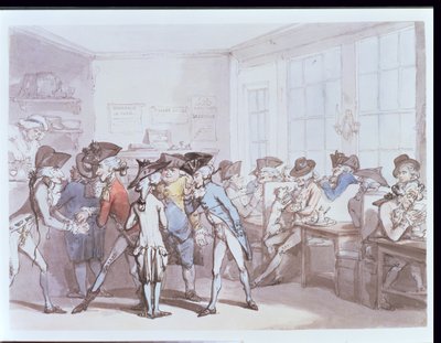 No.1732 Et fransk kaffehus (penn og blekk, wc) av Thomas Rowlandson