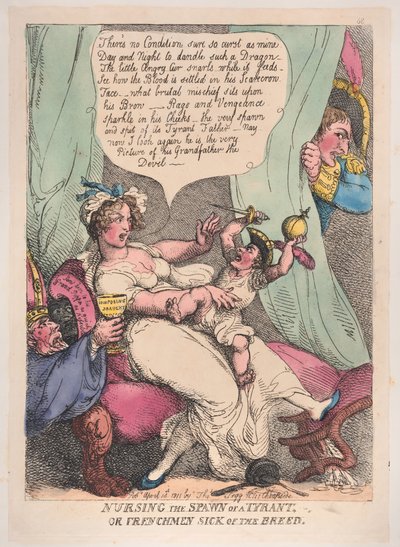 Nursing the Spawn of a Tyrann, 14. april 1811., 14. april 1811. av Thomas Rowlandson