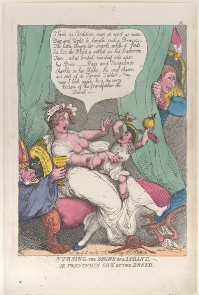 Nursing the Spawn of a Tyrann, 14. april 1811., 14. april 1811. av Thomas Rowlandson