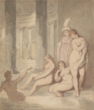Nymfer ved et romersk bad av Thomas Rowlandson
