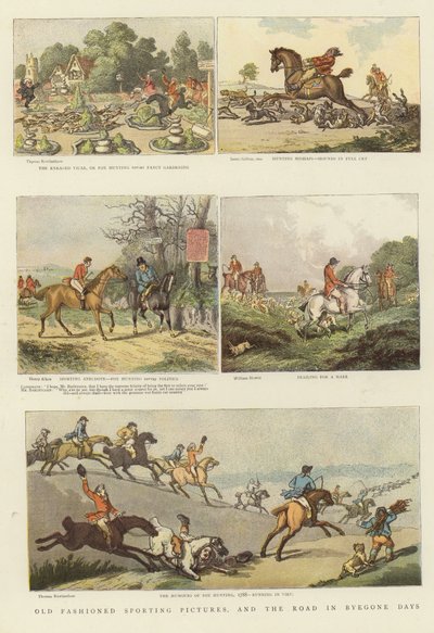 Gammeldagse sportslige bilder av Thomas Rowlandson