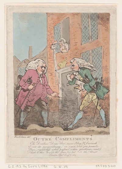 Opprørte komplimenter, 18. august 1786., 18. august 1786. av Thomas Rowlandson