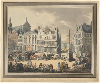 Place de Meir i Antwerpen av Thomas Rowlandson