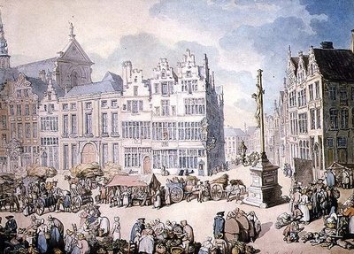 Place de Mer, Antwerpen av Thomas Rowlandson