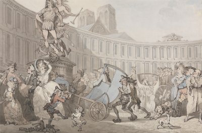 Place des Victoires, Paris av Thomas Rowlandson