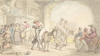 Pleasure of a Poste aux Anes, fra Sentimental Travels, ca. 1821. av Thomas Rowlandson