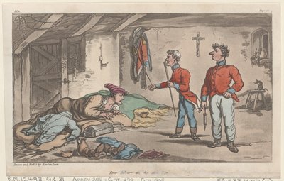 Stakkars Johnny på sykelisten, fra The Military Adventures of Johnny Newcome, 1815., 1815. av Thomas Rowlandson