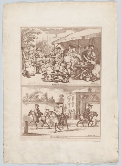 Pot Fair Cambridge, og The College Gate, 1780-90., 1780-90. av Thomas Rowlandson