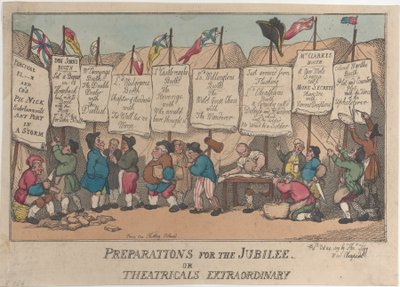 Forberedelser til jubileet eller ekstraordinære teaterforestillinger, 24. oktober 1809., 24. oktober 1809. av Thomas Rowlandson