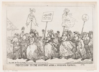 Procession to The Hustings After A Successful Canvass, 30. april 1784., 30. april 1784. av Thomas Rowlandson