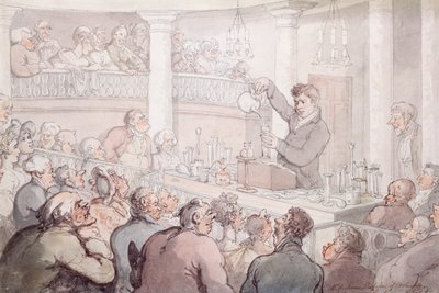 Professor F Accum foreleste ved Surrey Institute, London, 1809 av Thomas Rowlandson