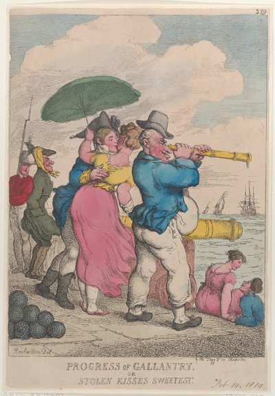 Progress of Gallantry or Stolen Kisses Sweetest, 14. februar 1814., 14. februar 1814. av Thomas Rowlandson