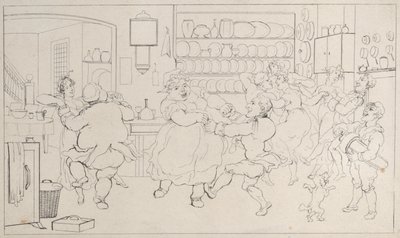 Quae Genus in the Sports of the Kitchen, from The History of Johnny Quoe Genus: the Littl..., 1822.    1154028   no       norwegian Successfully Translated  Original: Arrival of the Korean Embassy in Edo Translat: Arrival of the Korean Embassy in Edo 12944 av Thomas Rowlandson