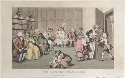 Quae Genus with a Quack Doctor, fra The History of Johnny Quae Genus, The Lit..., 1. oktober 1821. av Thomas Rowlandson