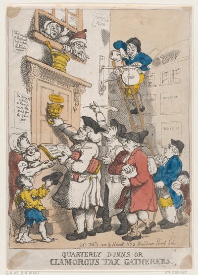 Quarterly Dunns, eller Clamorous Tax Gatherers, 3. februar 1805., 3. februar 1805. av Thomas Rowlandson