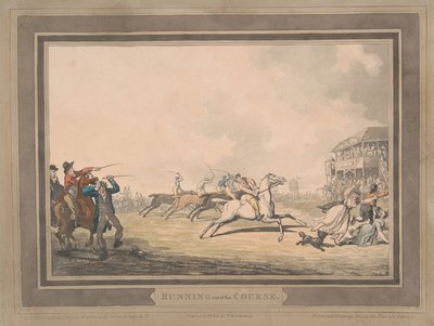 Racing [sett med seks]:  5. Å løpe ut av banen av Thomas Rowlandson