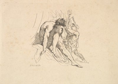 Elveguden med barn, 1784-88. av Thomas Rowlandson