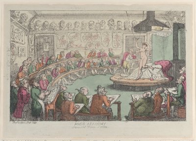 Royal Academy, Somerset House, London, 1801-11., 1801-11. av Thomas Rowlandson
