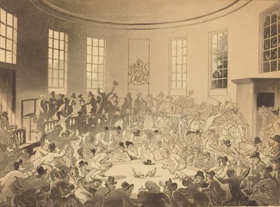 Royal Cock Pit, utgitt 1808. av Thomas Rowlandson