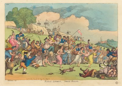 Bygdeidrett. Smock Racing av Thomas Rowlandson