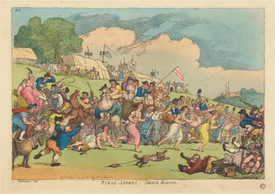 Landsbygdsidrett. Smock-løp av Thomas Rowlandson
