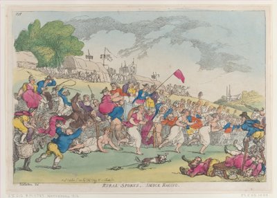 Rural Sports, Smock Racing, [1. oktober 1811], opptrykk., [1. oktober 1811], opptrykk. av Thomas Rowlandson