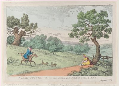 Rural Sports, or an Old Mole Catcher in Full Scent, [1811], opptrykk., [1811], opptrykk. av Thomas Rowlandson