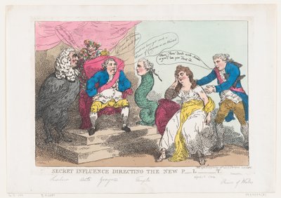Secret Influence Directing The New P-l-t [Parliament], 18. mai 1784., 18. mai 1784. av Thomas Rowlandson