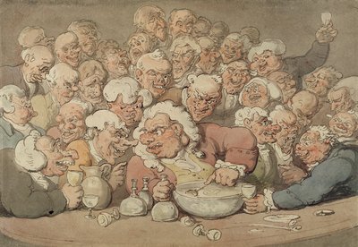 Servering Punch, ca. 1815-20 (penn og blekk og akvarell over blyant på papir) av Thomas Rowlandson