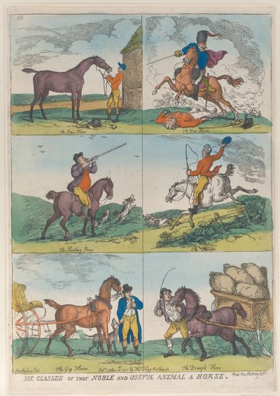Seks klasser av det edle og nyttige dyr en hest, 10. oktober 1811., 10. oktober 1811. av Thomas Rowlandson