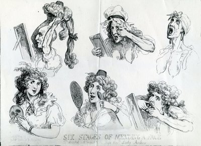 Seks stadier av å reparere et ansikt av Thomas Rowlandson