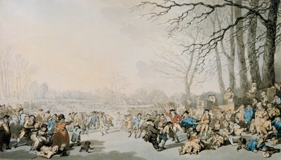 'Skøytere på Serpentinen', 1784 av Thomas Rowlandson