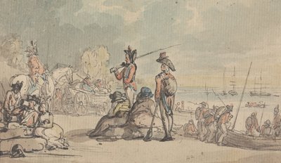 Soldater går om bord av Thomas Rowlandson