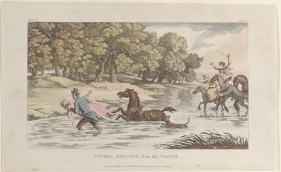Sophia reddet fra vannet, fra The Vicar of Wakefield, 1. mai 1817., 1. mai 1817. av Thomas Rowlandson