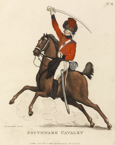 Southwark Cavalry, ca. 1799 (farget akvatint) av Thomas Rowlandson