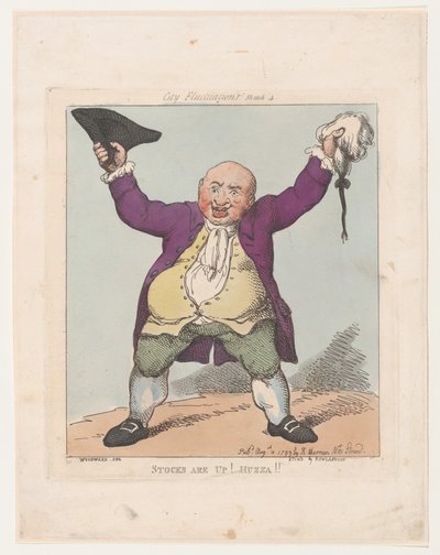 Aksjene er oppe! Huzza!!, 10. august 1799., 10. august 1799. av Thomas Rowlandson