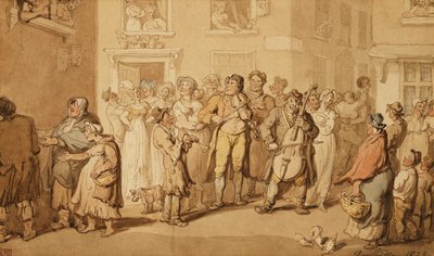 Gatemusikanter, 1823 av Thomas Rowlandson