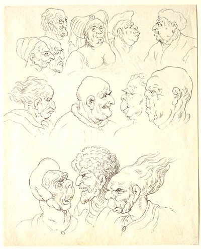 Studier av groteske hoder av Thomas Rowlandson