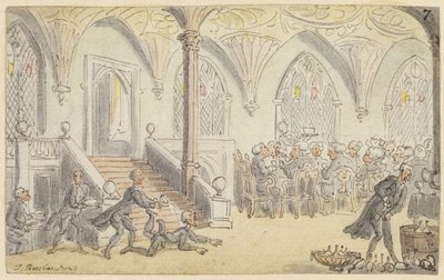 Studie for Dr. Syntax Underholdt ved College av Thomas Rowlandson