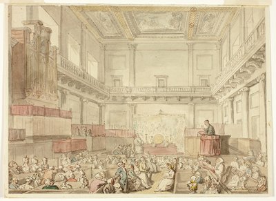 Studie for Royal Chapel, Whitehall, fra Microcosm of London av Thomas Rowlandson