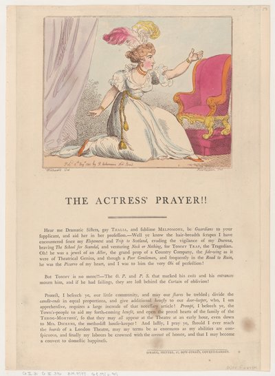 Skuespillerinnens bønn!!, 10. august 1801., 10. august 1801. av Thomas Rowlandson
