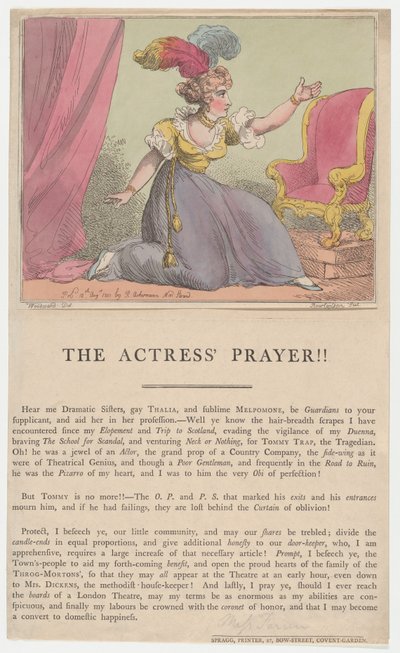 Skuespillerinnens bønn!!, 10. august 1801., 10. august 1801. av Thomas Rowlandson